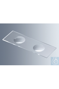 Objektträger mit Vertiefungen ca. 76x26 mm (DIN ISO 8037-1), mit 2...
