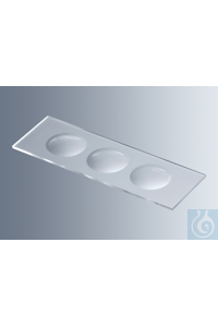 Objektträger mit Vertiefungen ca. 76x26 mm (DIN ISO 8037-1), mit 3...