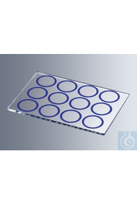 Microscoopglaasjes met 12 blauwe ringen,