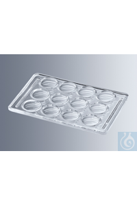 Microflocculatieplaten met 12 genummerde holtes van ca. 1,5 mm diepte en ca. 15 mm diameter met...