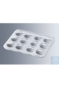 Glasplatten mit 12 Vertiefungen, hergestellt aus Pressglas, Vertiefungen mit...