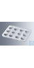 Glass plates with 12 cavities, made of pressed glass, cavities of approx. 2 mm depth and approx....