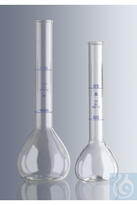 Messkolben für Zuckeruntersuchung, mit 2 Marken bei 50 und 55 ml, hergestellt aus Borosilikatglas...