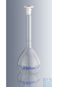 Messkolben 100 ml, mit Normschliff NS 12/21 und Polystopfen, Klasse A, konformitätsbescheinigt,...