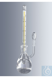Pyknometer met thermometer, 5 ml, Thermometer met slijpstuk NS 10/19 met meetbereik van 10 tot 35...