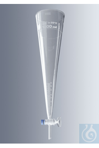 Récipients de sédimentation selon Imhoff, avec robinet, Verre borosilicaté 3.3, conforme à la...