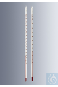 Chemische Thermometer -10+150:1 °C, mit roter Füllung (alkoholhaltig), Stabform, weiß belegt,...