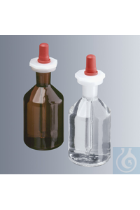 Dropping bottles with pipette, 100 ml, clear glass, conical shoulder, with clear glass pipette,...