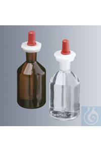 Dropping bottles with pipette, 50 ml, clear glass, conical shoulder, with clear glass pipette,...