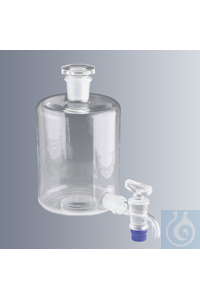 Abklärflaschen 10.000 ml, Borosilikatglas 3.3 Simax, mit Normschliffstopfen NS 50/42 aus Glas und...