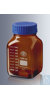 Square laboratory bottles 5000 ml, borosilicate glass 3.3 Simax&reg;, with amber colour coating,...