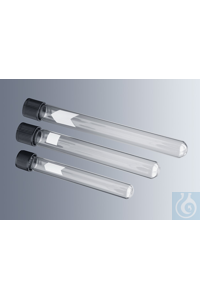 Reagenzgläser 100x13 mm, Borosilikatglas 5.1, Wandstärke 1,0-1,1 mm, Rundboden, mit weißem...