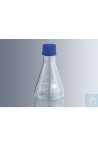 Erlenmeyerkolben 100 ml mit Schraubkappe graduiert, Borosilikatglas Simax&reg;, mit Gewinde GL...