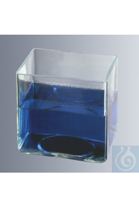 Aquarium jars, 150x100x100 mm (LxWxH), made of soda lime glass, heavy-walled, with ground rim