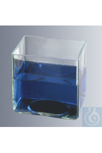 Aquarium jars, 200x100x100 mm (LxWxH), made of soda lime glass, heavy-walled, with ground rim