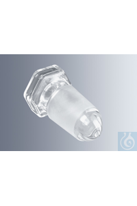 Normschliffstopfen NS 7/16, VE=10, Borosilikatglas 3.3, hohl, mit Sechskantgriff und...