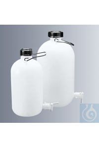 Aspirator bottles 50 ltrs., polyethylene, narrow neck, with screw cap and carrying bail, with...