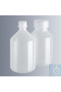 Steilbrustflaschen 2.000 ml, Weithals, Polypropylen, mit Gewinde GL 63 und Schraubkappe, zu 6...