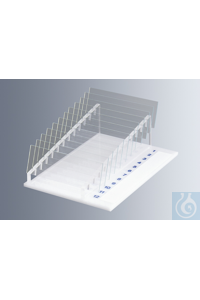 Ständer für Objektträger, Plexiglas, mit fortlaufender Bezifferung und Beschriftungsstreifen, für...