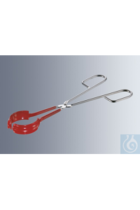Flask tongs, made of stainless steel, vinyl coated jaws, capacity 45-70 mm,...
