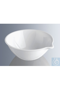 Evaporating dishes 3000 ml, 254 mm Ø x 105 mm height porcelain, with flat bottom, glazed inside,...