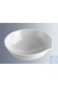 Evaporating dishes 150 ml, 100 mm Ø x 40 mm height porcelain, with round bottom, glazed inside,...