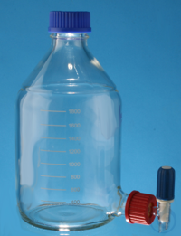 Spout bottle, clarification bottle 1000 ml, Neck with DIN thread GL 45, bottom tube GL 32,...