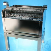 Staining bench with 2 tilting devices and rack, working width 570 mm, histology Stainless steel...