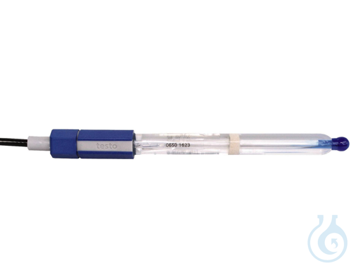 Glass pH electrode, with temperature sensor