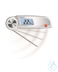 testo 104 - Waterproof food thermometer A robust metal folding joint, a rubber-coated anti-slip...