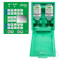 Plum Eyewash Station 4650 in Wall Box with 2 Eyewash Bottles in...