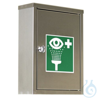 B-SAFETY eye emergency station BR324495 in dust-proof stainless steel cabinet...