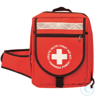 Emergency first aid backpack empty Emergency first aid backpack made of...