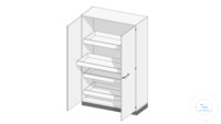 Tall storage cabinet, w1200 h1920, d516, 2 doors, 4 inner drawers, lockable