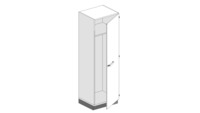 Tall storage cabinet, w600 h1920, d516, 1 door r/h, 1 shelf, 1 wardrobe rail, lockable