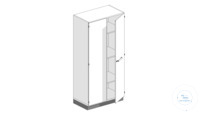 Tall storage cabinet, w900 h1920, d516, 2 doors, 3 shelves, lockable Tall...