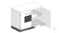 Säuren- und Laugenschrank, PP 2 Flügeltüren, 3 Auszüge, mit Ventilator,...