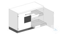 Säuren- und Laugenschrank PP 1100x720x520, 2 Flügeltüren, 3 Auszüge mit Ventilator Teilenummer...