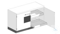 Säuren- und Laugenschrank, PP 2 Flügeltüren, 3 Auszüge, mit Ventilator,...