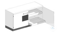 Säuren- und Laugenschrank PP 1400x720x520, 2 Flügeltüren, 3 Auszüge mit Ventilator Teilenummer...