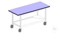 Schwerlasttisch mit Rollen 1200x750, Sitzarbeitshöhe Tischhöhe: 720+30 TP-TopResist 1 Ablageboden...