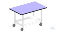 Schwerlasttisch mit Rollen 1800x750, Sitzarbeitshöhe Tischhöhe: 720+30 TP-TopResist 1 Ablageboden...