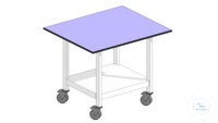 Table charge lourde, roulettes 1200x600x900, H=pos. debout avec plan de travail TopResist 1 étagère