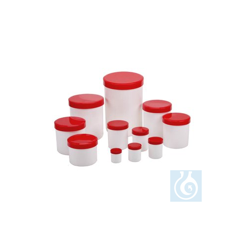Salbenkruken 100g/125ml, PP, weiss / Deckel rot...