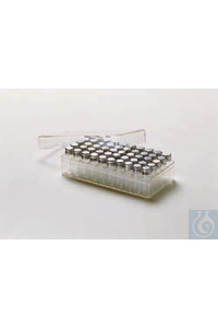 Storage case for 50 culture tubes 35x12 mm, transpartent, PS