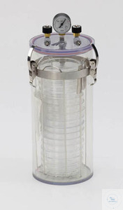 Anaerobic jar "crystal", with manometer/valves, 3 liters Anaerobic jar...