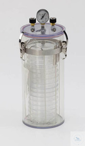 Anaerobic jar "crystal", with manometer/valves, 3 liters