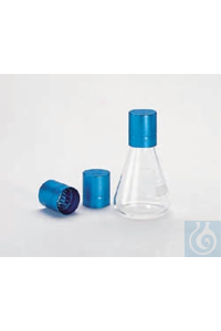 ERLENMEYER-caps for flasks without flanged rim 37/39, blue (qty=10)