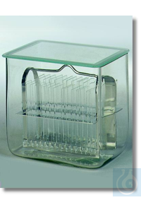 Boîte en verre avec couvercle pour portoir de teinture selon Hauser Boîte en...