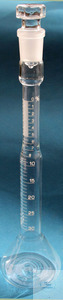 Bohrölkolben 100 ml  NS 18,8 mit Glasstopfen Hals grad. 0-5 ml:1/10, 5-10 ml:1/2 zur Prüfung des...